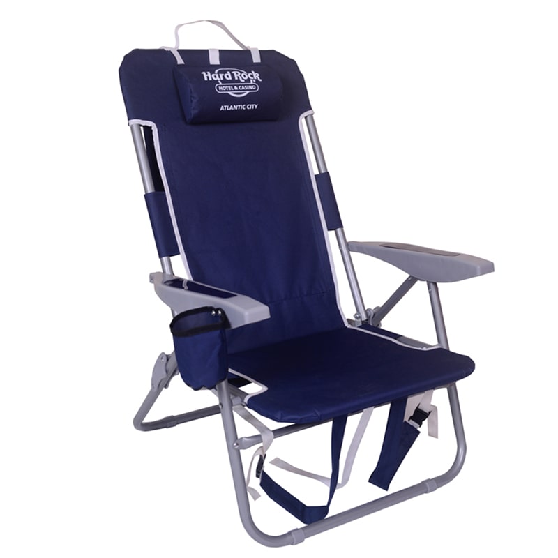 Chaise de plage portable 4 positions avec sangle rembourrée pour sac à dos