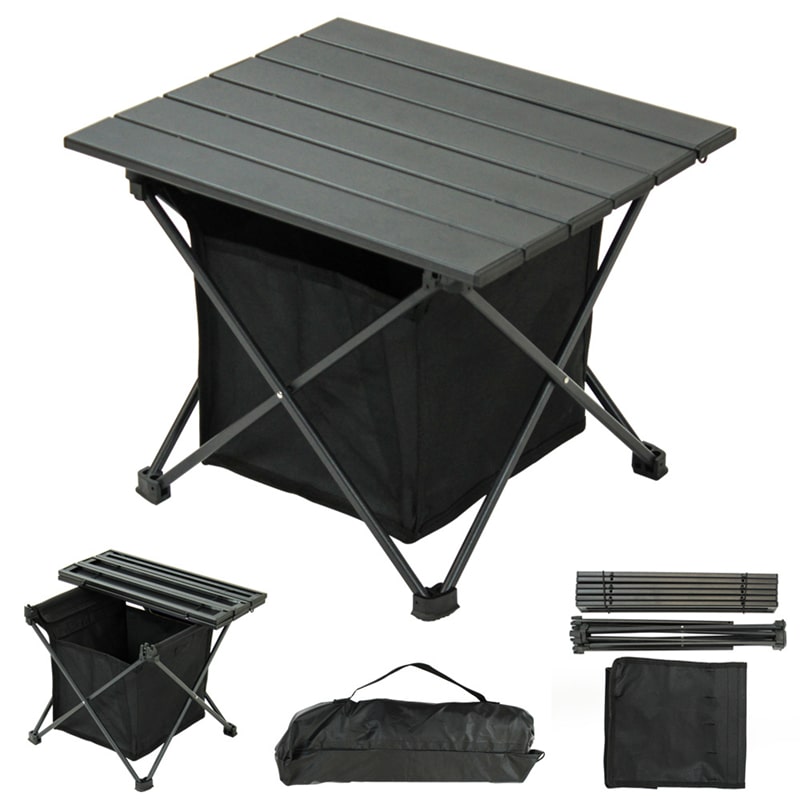 Mini table de camping pliable avec rangement