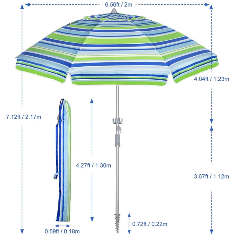 Parasol de plage réglable portable