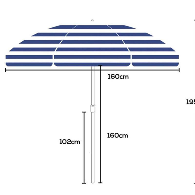 Parasol de plage inclinable avec évent