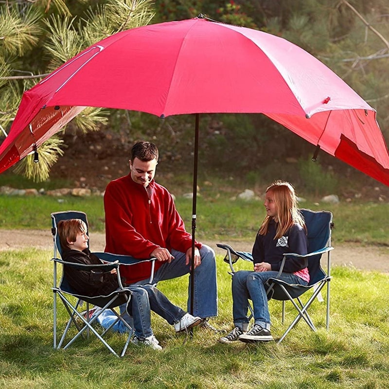 Parasol de plage pliable bleu