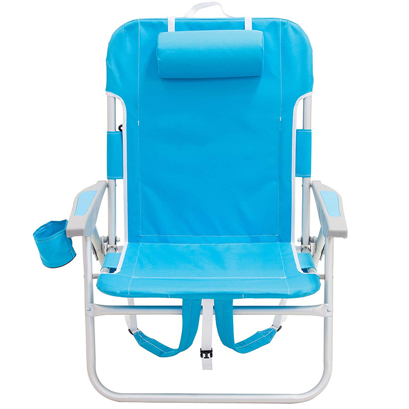 Chaise de plage pliante portable 4 positions avec sac à dos