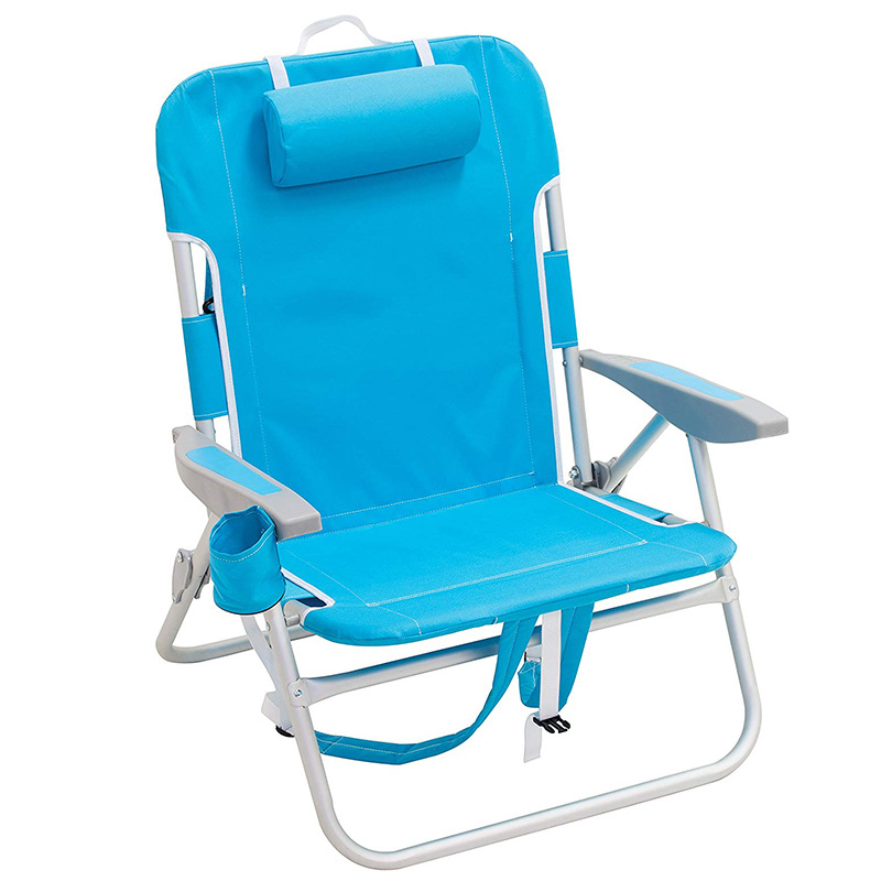 Chaise de plage pliante portable 4 positions avec sac à dos